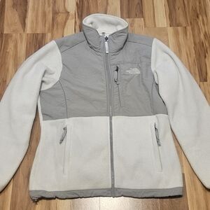 The North Face Denali Polartec Fleece Jacket Women’s Size M White Gray Full Zip